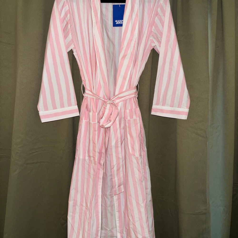 Sleepy Jones Pink Striped Robe